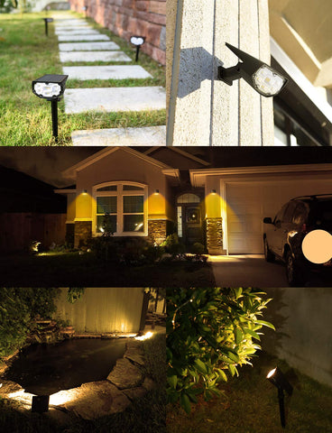 （US & EU ONLY) LITOM CD246 IP68 Waterproof Solar Spot Lights Outdoor, 2-in-1 Wireless Solar Landscape Spotlights for Yard Garden Flag Pool Patio Driveway Porch Walkway 6 Pack, Warm White