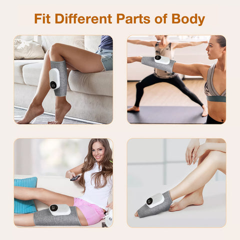 Adjustable calf massager, portable leg massager, relieves pain, 3 intensity levels, 3 modes, calf air pressure massager, gray