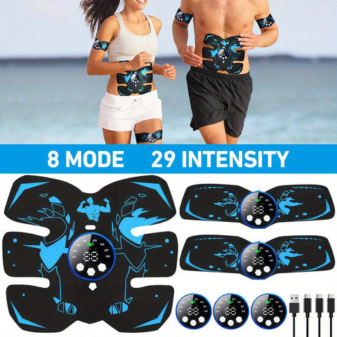 Wireless EMS Muscle Stimulator Smart Fitness Abdominal Massager Electric Training Weight Loss Stickers ABS Abdomen Arm Leg 29 Level 8 Modes