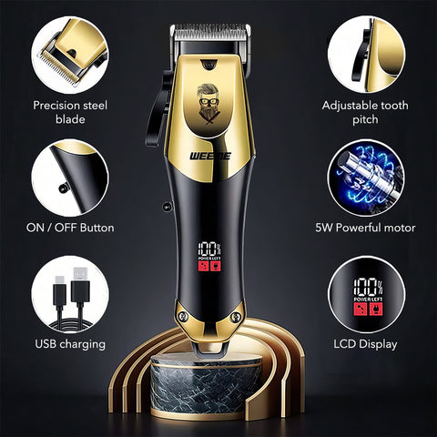 Professional Hair Clipper for Men, 2-piece Set, Hair Clipper Shaver Set and Kit