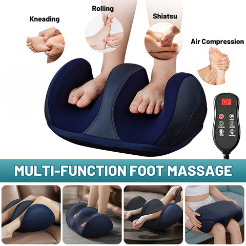 Multifunctional foot and calf massager, acupressure-type electric kneading foot massager, relieves plantar fasciitis, promotes blood circulation, wired remote control