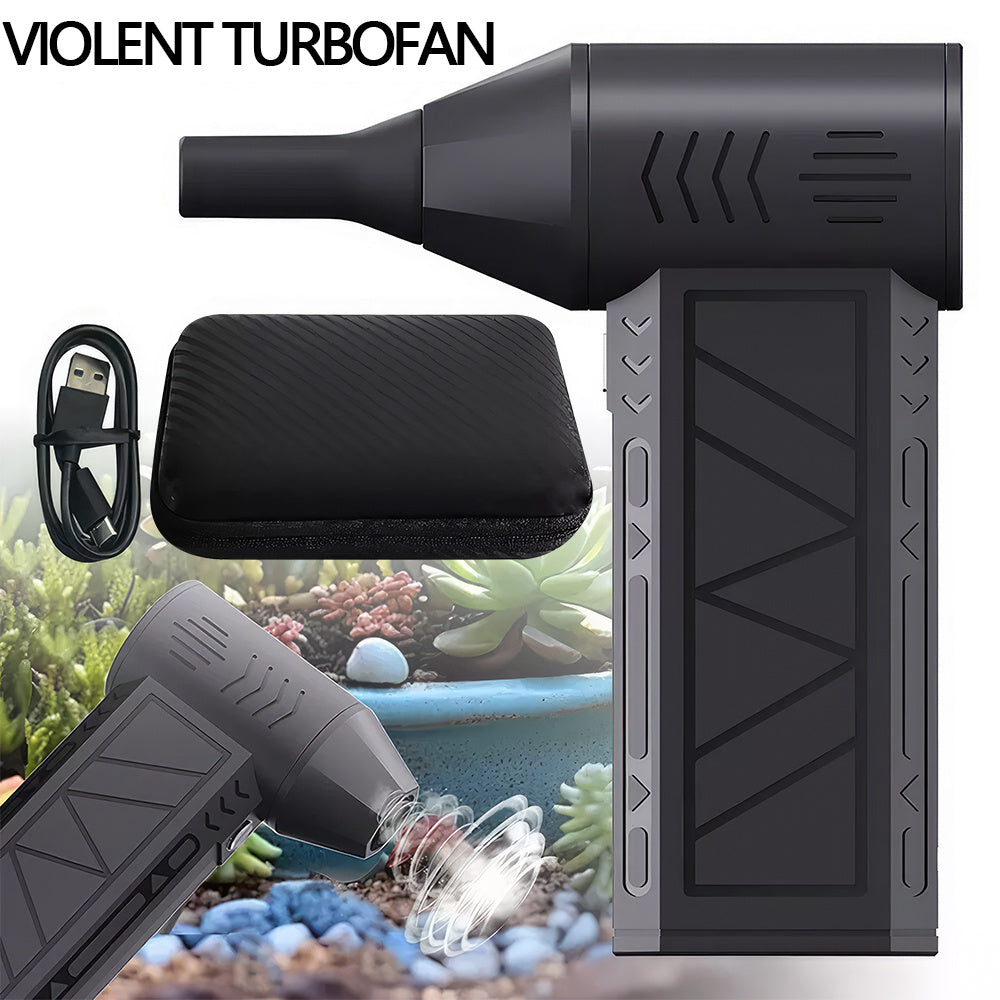 Mini handheld compressed air dust collector - electric dust collector, wireless charging high-speed blower, four-speed adjustable jet dry blower, suitable for keyboard, computer, car, air mattress and home cleaning, black