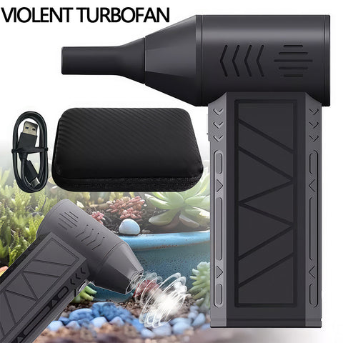 Mini handheld compressed air dust collector - electric dust collector, wireless charging high-speed blower, four-speed adjustable jet dry blower, suitable for keyboard, computer, car, air mattress and home cleaning, black