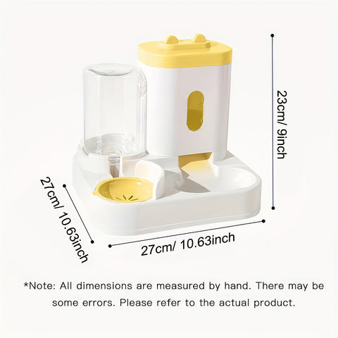 Cat Feeder and Gravity Drinker, 3.3L 2-in-1 Automatic Pet Drinker Detachable Set Pet Food Storage Suitable for Small Dogs and Cats