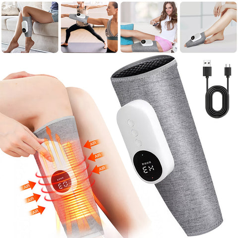 Adjustable calf massager, portable leg massager, relieves pain, 3 intensity levels, 3 modes, calf air pressure massager, gray