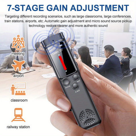 High quality clear recording, omnidirectional microphone recording, 15 levels of variable playback speed, password protection, Mini digital tape recorder, audio MP3 player recording equipment, small tape recorder, multifunctional MP3 player