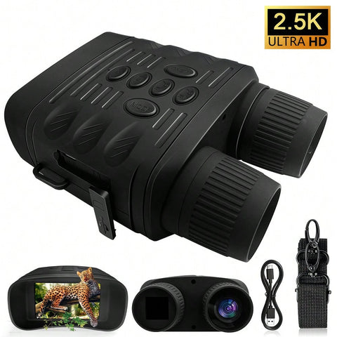 2.5K 30MP Infrared Night Vision Binoculars Goggles 6X Digital Zoom Capture Stunning Photos & Videos In Complete Darkness Rechargeable Battery For Camping Hunting Security And Outdoor Adventures