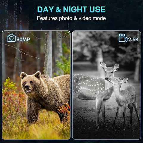 2.5K 30MP Infrared Night Vision Binoculars Goggles 6X Digital Zoom Capture Stunning Photos & Videos In Complete Darkness Rechargeable Battery For Camping Hunting Security And Outdoor Adventures