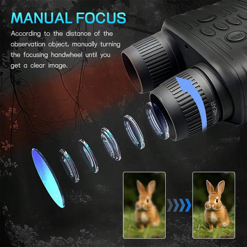 2.5K 30MP Infrared Night Vision Binoculars Goggles 6X Digital Zoom Capture Stunning Photos & Videos In Complete Darkness Rechargeable Battery For Camping Hunting Security And Outdoor Adventures