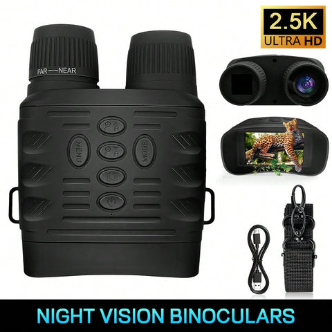 2.5K 30MP Infrared Night Vision Binoculars Goggles 6X Digital Zoom Capture Stunning Photos & Videos In Complete Darkness Rechargeable Battery For Camping Hunting Security And Outdoor Adventures