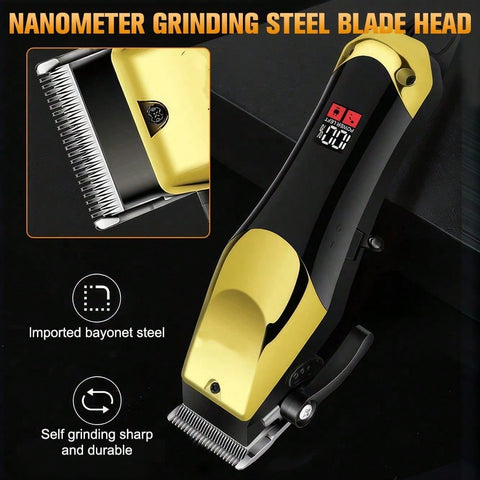 3-Piece Set Hair Clipper For Short Hair, Electric Shaver, Hair Clipper With LED Display For Home And Barber, Suitable For Hair, Beard, Body, Private Parts, Mustache, Nose, Ears, Face Or Groin Styling