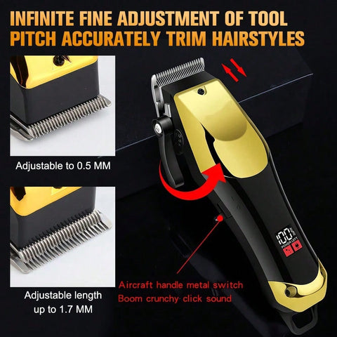 3-Piece Set Hair Clipper For Short Hair, Electric Shaver, Hair Clipper With LED Display For Home And Barber, Suitable For Hair, Beard, Body, Private Parts, Mustache, Nose, Ears, Face Or Groin Styling
