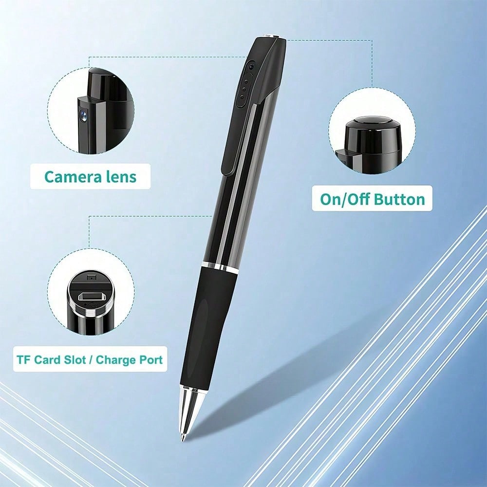 Portable USB Rechargeable Body Cam Camera 1080P HD Mini Camera Pen DV DVR Video Audio Mini Camcorder Recording For Lectures Business Meeting