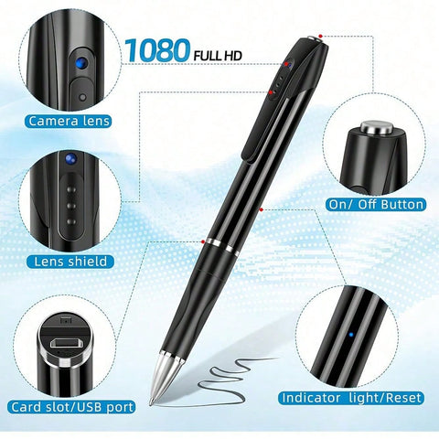 Portable USB Rechargeable Body Cam Camera 1080P HD Mini Camera Pen DV DVR Video Audio Mini Camcorder Recording For Lectures Business Meeting