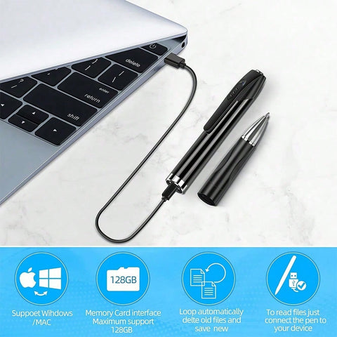 Portable USB Rechargeable Body Cam Camera 1080P HD Mini Camera Pen DV DVR Video Audio Mini Camcorder Recording For Lectures Business Meeting