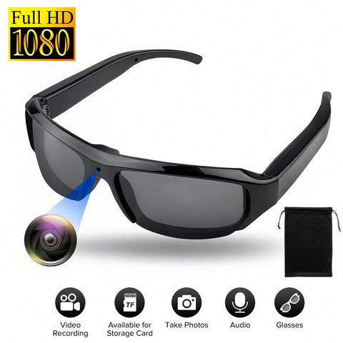 HD 1080P Camera Glasses Inbuilt 800mAh Battery Can Record The Beautiful Landscape In Hiking, Driving,Watching Live Matches, Can As A Cam