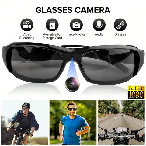 HD 1080P Camera Glasses Inbuilt 800mAh Battery Can Record The Beautiful Landscape In Hiking, Driving,Watching Live Matches, Can As A Cam