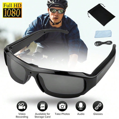 HD 1080P Camera Glasses Inbuilt 800mAh Battery Can Record The Beautiful Landscape In Hiking, Driving,Watching Live Matches, Can As A Cam