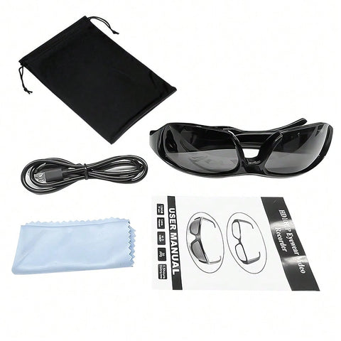 HD 1080P Camera Glasses Inbuilt 800mAh Battery Can Record The Beautiful Landscape In Hiking, Driving,Watching Live Matches, Can As A Cam