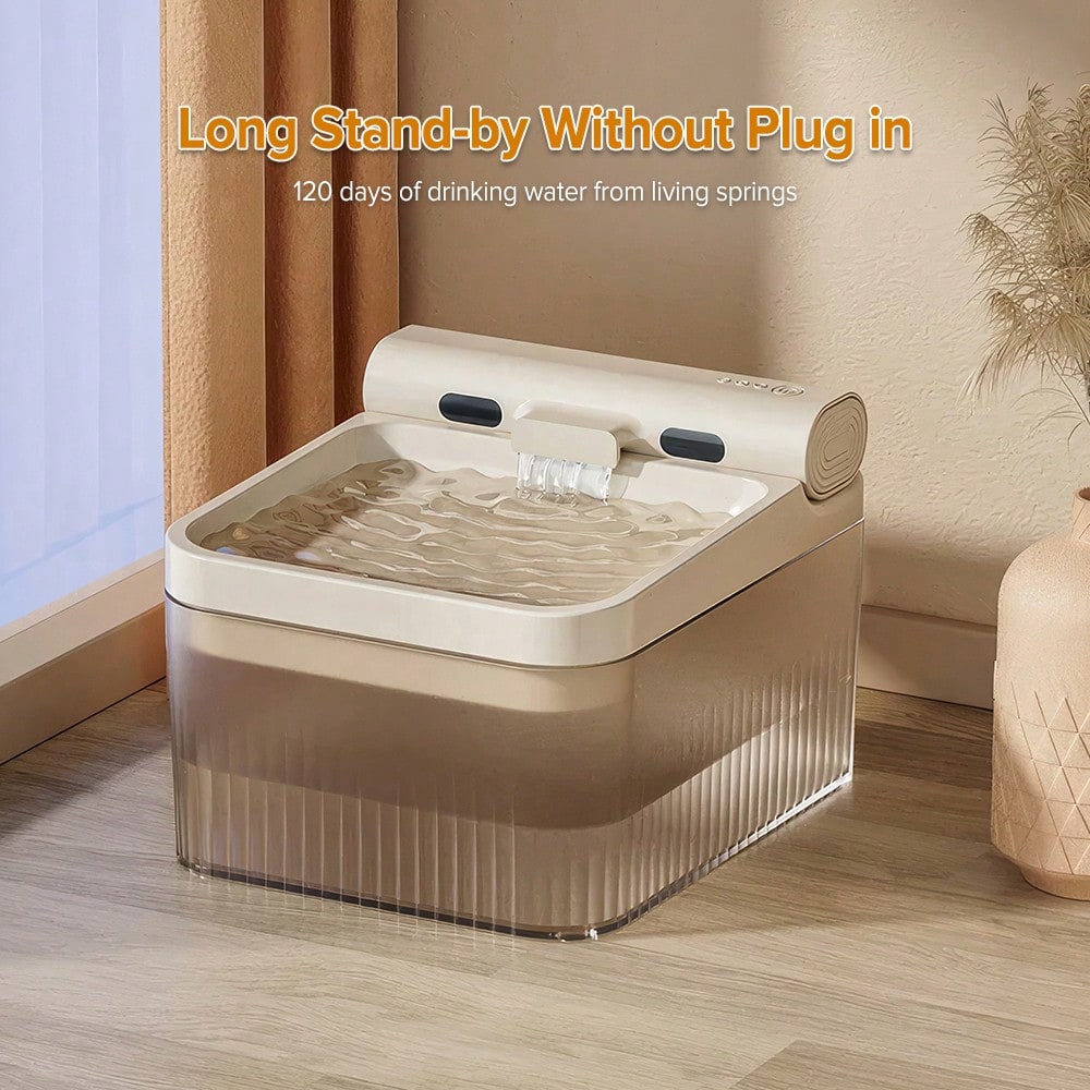 4L Wireless Cat Water Dispenser, Three Adjustable Modes, Motion Sensor Cat Water Dispenser, Every Corner Can Easily Be Cleaned (With 6 Filter Cotton)