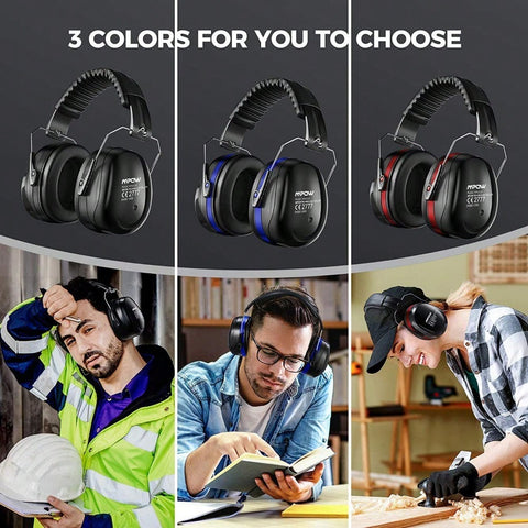 Mpow 035 Noise Reduction Ear Muffs, Designed With Retractable Stainless Steel And 2 Layers Of Professional Noise Dampening Foam Protect Your Ears Better, With A Carrying Bag- Black, Suitable For For Sports Events, Concerts, Festivals, Studying And Operati