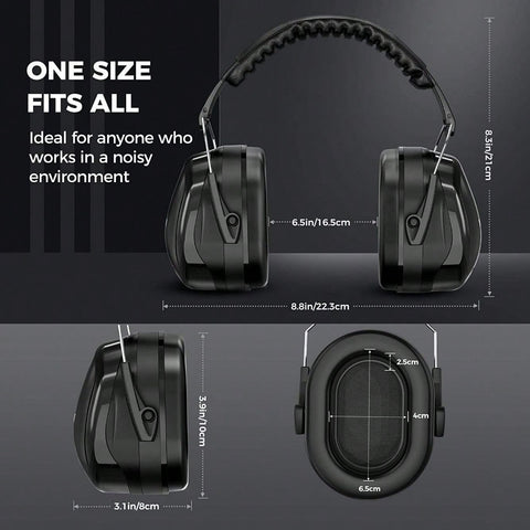 Mpow 035 Noise Reduction Ear Muffs, Designed With Retractable Stainless Steel And 2 Layers Of Professional Noise Dampening Foam Protect Your Ears Better, With A Carrying Bag- Black, Suitable For For Sports Events, Concerts, Festivals, Studying And Operati