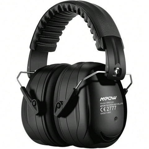 Mpow 035 Noise Reduction Ear Muffs, Designed With Retractable Stainless Steel And 2 Layers Of Professional Noise Dampening Foam Protect Your Ears Better, With A Carrying Bag- Black, Suitable For For Sports Events, Concerts, Festivals, Studying And Operati