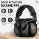 Mpow 035 Noise Reduction Ear Muffs, Designed With Retractable Stainless Steel And 2 Layers Of Professional Noise Dampening Foam Protect Your Ears Better, With A Carrying Bag- Black, Suitable For For Sports Events, Concerts, Festivals, Studying And Operati