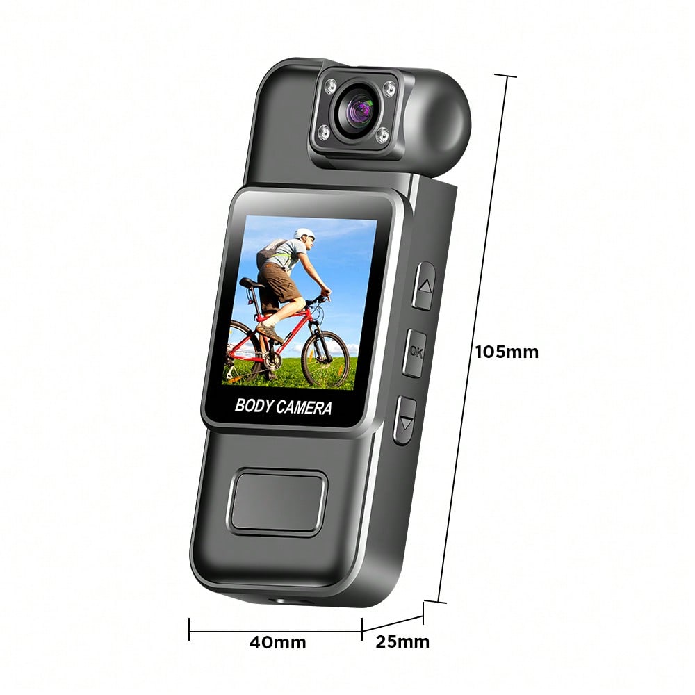 4K UHD Body Camera Digital Video Recorder, Feature Infrared Night Vision And Back Clip Design, Suitable For Traffic Enforcement, Outdoor Sports