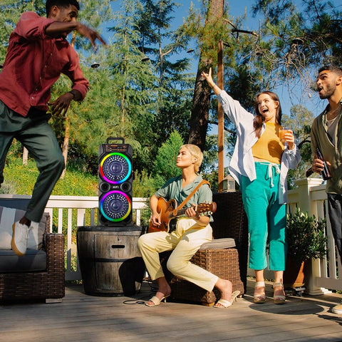 8-Inch Dual Set Party Speaker, Support Bass Stereo And Colorful RGB Lights, Include Mic Remote Control TWS, Suitable For Karaoke Camping Party Singing