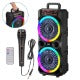 8-Inch Dual Set Party Speaker, Support Bass Stereo And Colorful RGB Lights, Include Mic Remote Control TWS, Suitable For Karaoke Camping Party Singing