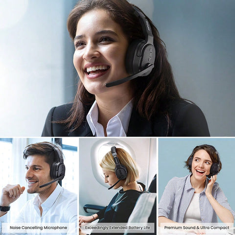 Mpow E65 Feature Noise-Canceling, Support Dual/Single Mode And Inbuilt Comfortable Earmuffs And Padded Headband, Equipped With Convenient Mute Button