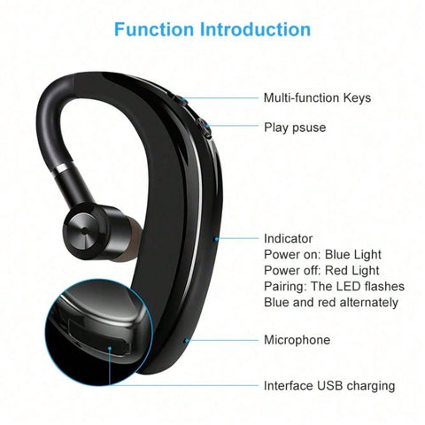 Wireless Single Earphone Stereo Business Headset, Feature CVC Intelligent Noise Reduction Technology, Inbuilt High Sensitivity Speaker And Metal Composite Diaphragm
