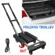 Foldable Portable Trolley With Anti-Slip Texture, Sustian Up To 270KG, Include 6 Wheels And Elastic Cord, Suitable For Luggage, Travel, Handling, Shopping, And Office Use
