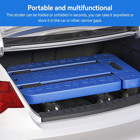 Foldable Portable Trolley With Anti-Slip Texture, Sustian Up To 270KG, Include 6 Wheels And Elastic Cord, Suitable For Luggage, Travel, Handling, Shopping, And Office Use