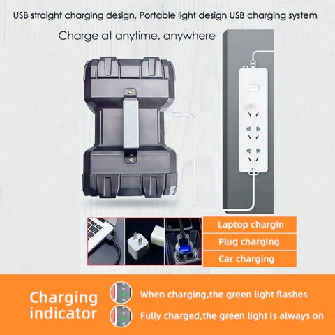 Portable Multi-Function LED Light, Featurte Double-Head Design And 40W Super Bright, Easy To Carry And Hang, Suitable For Camping