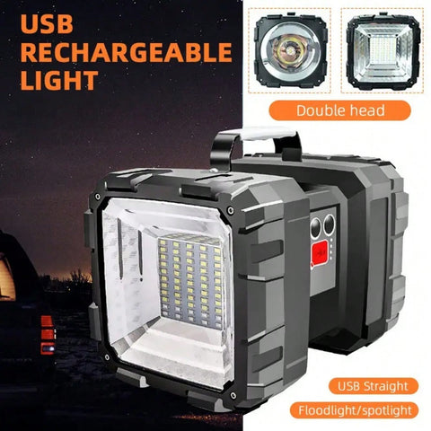 Portable Multi-Function LED Light, Featurte Double-Head Design And 40W Super Bright, Easy To Carry And Hang, Suitable For Camping
