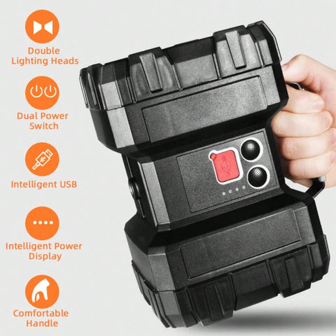 Portable Multi-Function LED Light, Featurte Double-Head Design And 40W Super Bright, Easy To Carry And Hang, Suitable For Camping