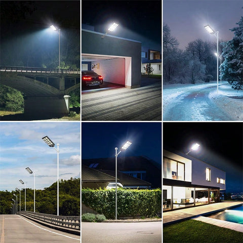 800W/1000W Outdoor Solar Street Light Support IP65 Waterproof And Inbuilt Motion Sensor, Include Remote Control & Arm Bracket, Suitable For Garden Yard Parking Lot