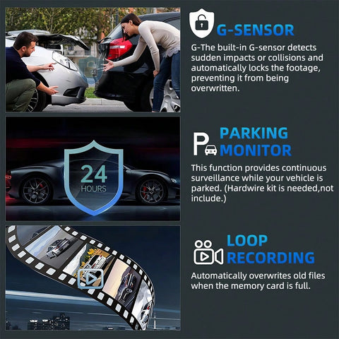 360 Degree Dash Cam 4 Channel Vital Dash Cam 1080P Front And Rear Inside Dash Camera For Cars IR Night Vision Loop Recording 24H Parking Monintor