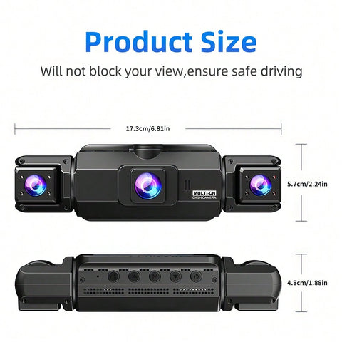 360 Degree Dash Cam 4 Channel Vital Dash Cam 1080P Front And Rear Inside Dash Camera For Cars IR Night Vision Loop Recording 24H Parking Monintor