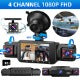 360 Degree Dash Cam 4 Channel Vital Dash Cam 1080P Front And Rear Inside Dash Camera For Cars IR Night Vision Loop Recording 24H Parking Monintor