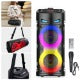 Portable Speaker Sub Woofer Heavy Bass DJ RGB Party Speakers Sound System TWS Karaoke Machine With Mic, Includes An Adjustable Shoulder Strap