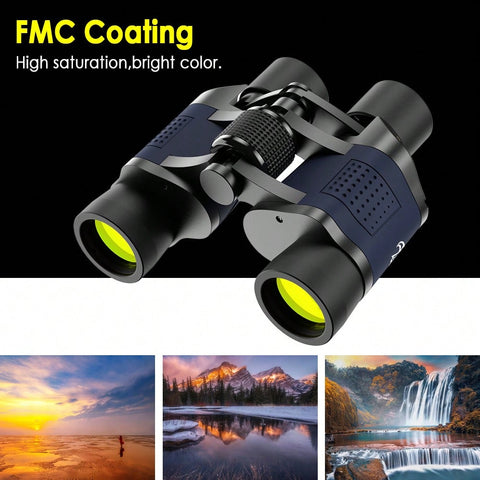 60X60 Zoom Binoculars Telescope HD 3000M For Hunting Outdoor Travel With Bag BAK4 Prism
