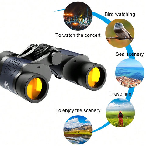 60X60 Zoom Binoculars Telescope HD 3000M For Hunting Outdoor Travel With Bag BAK4 Prism