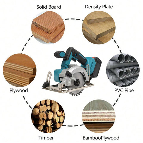 Only 2Kg 5inch Cordless Brushless Circular Saw Bare Tool Compatible With MAKITA 18V Battery,  Cutting Angle Up To 45 Degrees, Semi-Circular Protective Cover, Max Cutting Depth 45mm