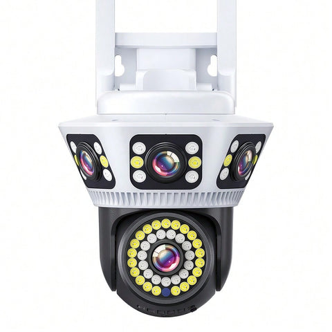 6MP Triple Lens Triple Screen WiFi Security Camera Outdoor Waterproof PTZ Auto Tracking Color Night Vision Surveillance IP Cameras