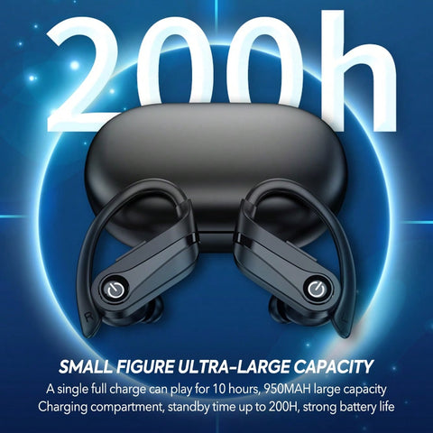 YYK-Q63 TRUE WIRELESS EARBUDS Designed For Sports W/Ear Hook,Bluetooth 5.3 Sport Earbuds