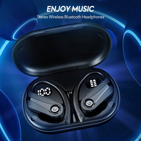 YYK-Q63 TRUE WIRELESS EARBUDS Designed For Sports W/Ear Hook,Bluetooth 5.3 Sport Earbuds