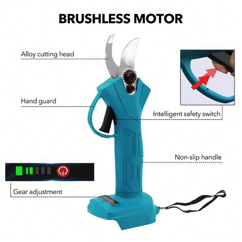 (2 Batteries)Electric Pruning Shears 30mm Secateur Cordless Brushless For Makita 18V Battery Cutting Branches